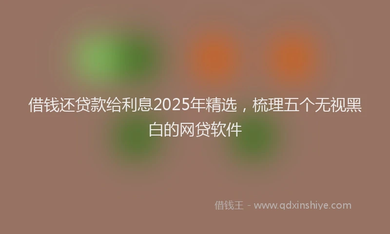 借钱还贷款给利息2025年精选，梳理五个无视黑白的网贷软件