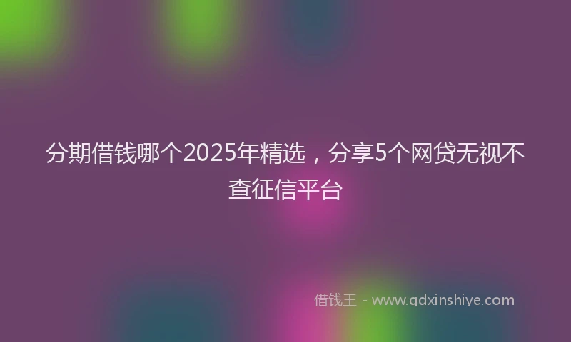 分期借钱哪个2025年精选，分享5个网贷无视不查征信平台