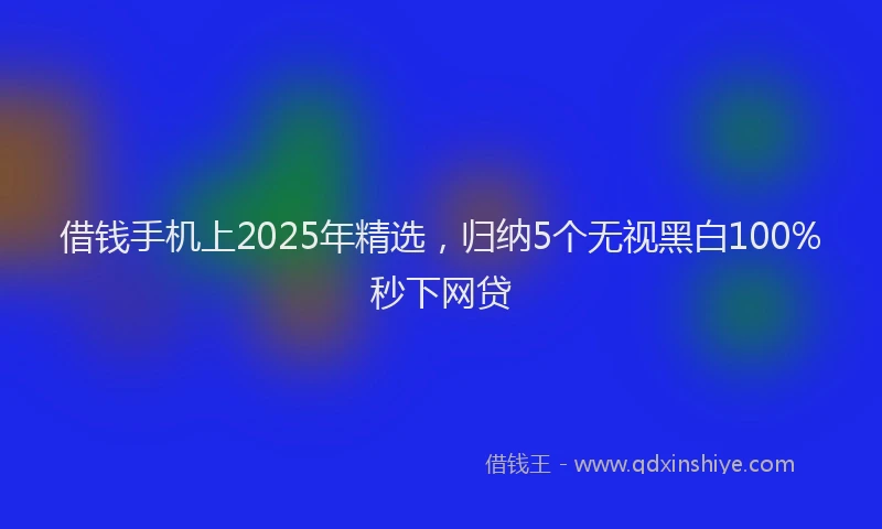 借钱手机上2025年精选，归纳5个无视黑白100%秒下网贷