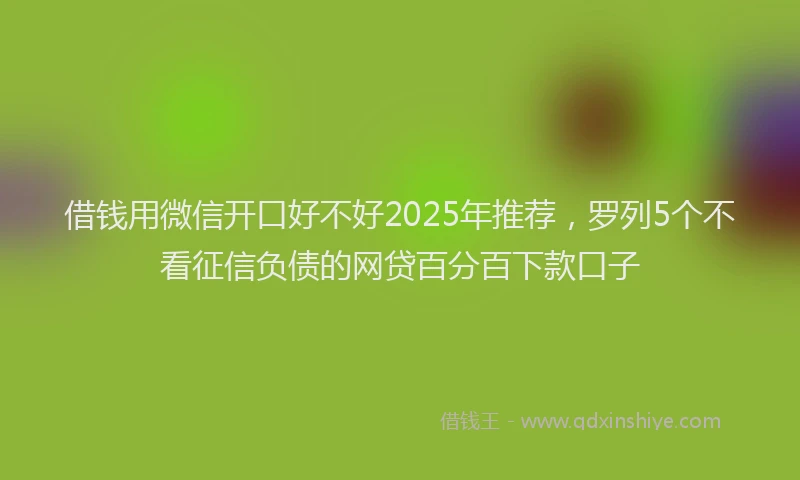 借钱用微信开口好不好2025年推荐，罗列5个不看征信负债的网贷百分百下款口子