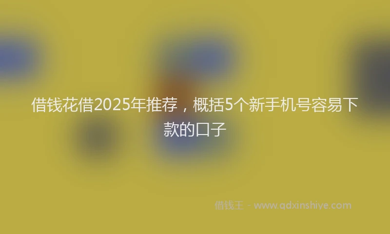 借钱花借2025年推荐，概括5个新手机号容易下款的口子