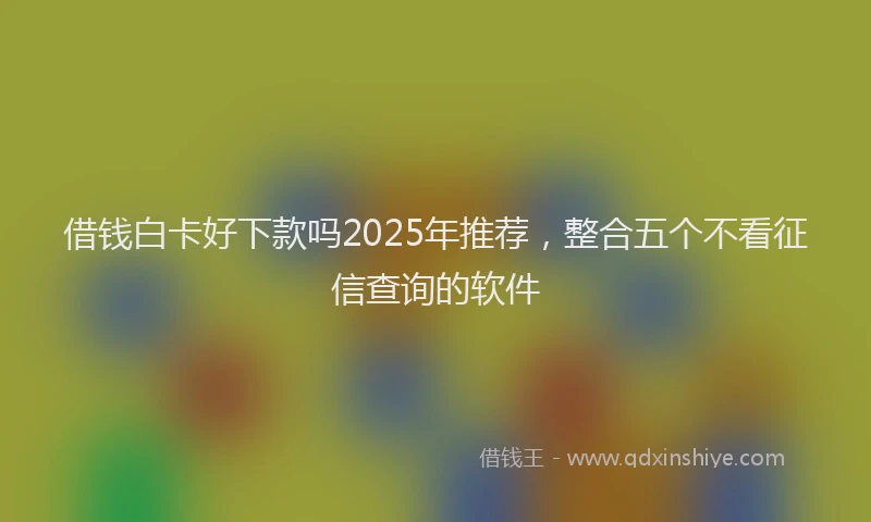 借钱白卡好下款吗2025年推荐，整合五个不看征信查询的软件