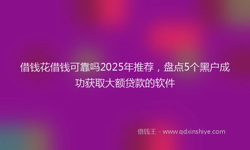 借钱花借钱可靠吗2025年推荐，盘点5个黑户成功获取大额贷款的软件
