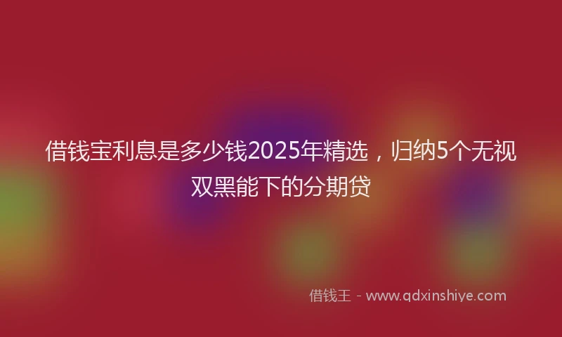 借钱宝利息是多少钱2025年精选，归纳5个无视双黑能下的分期贷