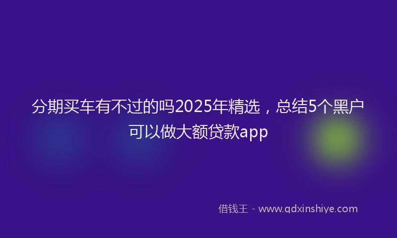分期买车有不过的吗2025年精选，总结5个黑户可以做大额贷款app