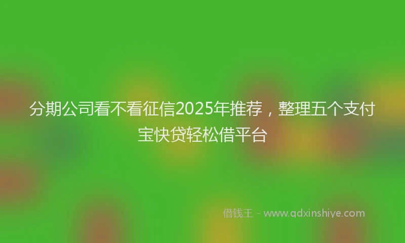分期公司看不看征信2025年推荐，整理五个支付宝快贷轻松借平台