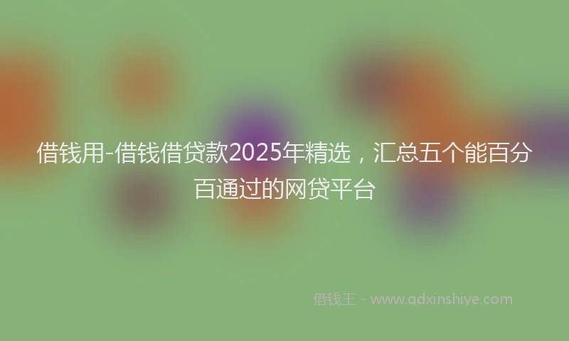借钱用-借钱借贷款2025年精选，汇总五个能百分百通过的网贷平台