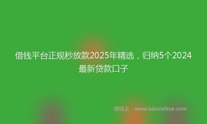 借钱平台正规秒放款2025年精选，归纳5个2024最新贷款口子