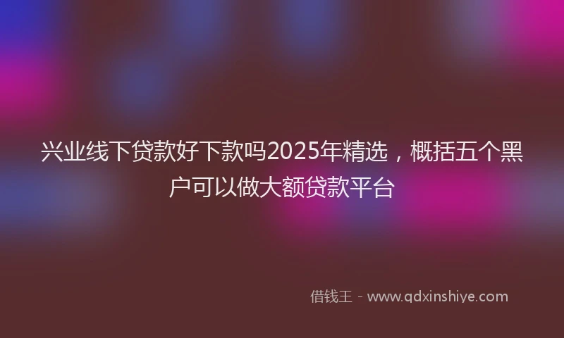 兴业线下贷款好下款吗2025年精选，概括五个黑户可以做大额贷款平台