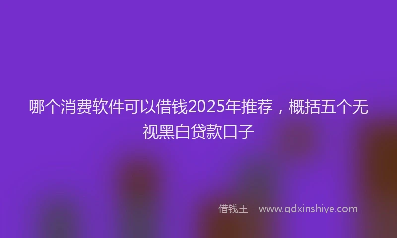 哪个消费软件可以借钱2025年推荐，概括五个无视黑白贷款口子