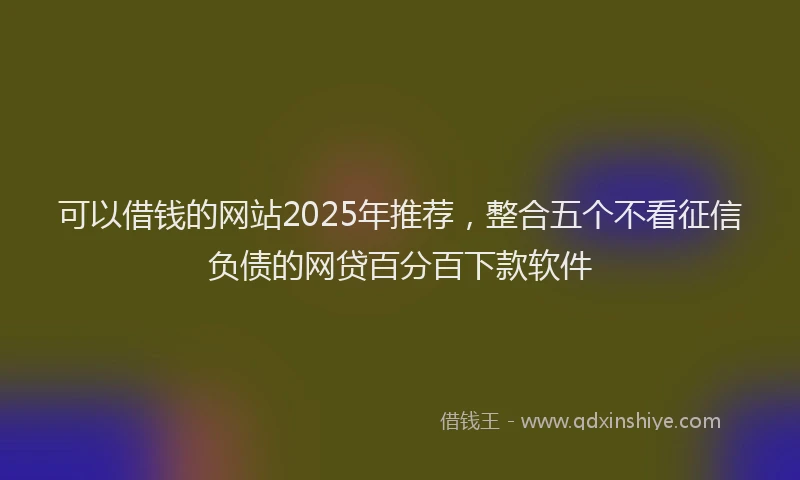 可以借钱的网站2025年推荐，整合五个不看征信负债的网贷百分百下款软件
