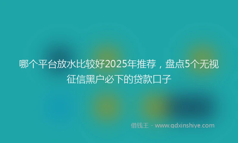哪个平台放水比较好2025年推荐，盘点5个无视征信黑户必下的贷款口子
