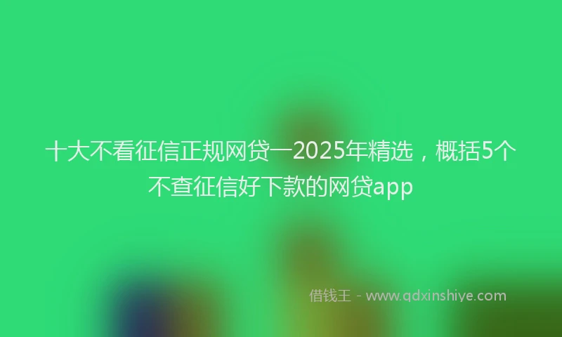 十大不看征信正规网贷一2025年精选，概括5个不查征信好下款的网贷app