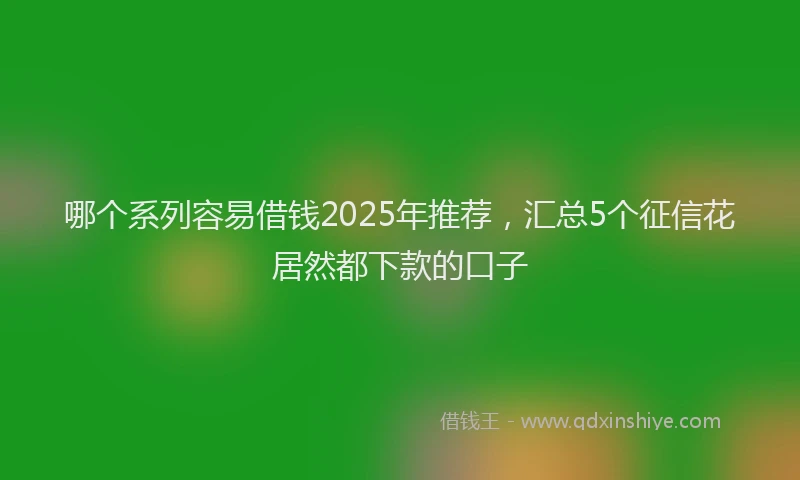 哪个系列容易借钱2025年推荐，汇总5个征信花居然都下款的口子