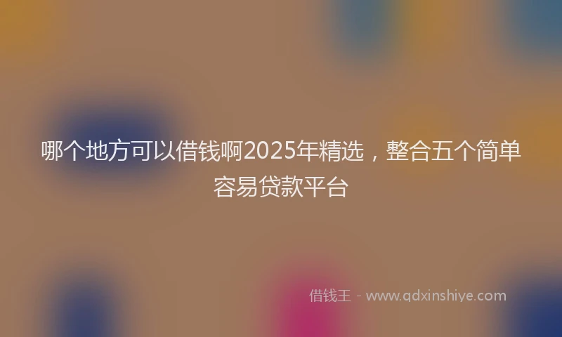 哪个地方可以借钱啊2025年精选，整合五个简单容易贷款平台