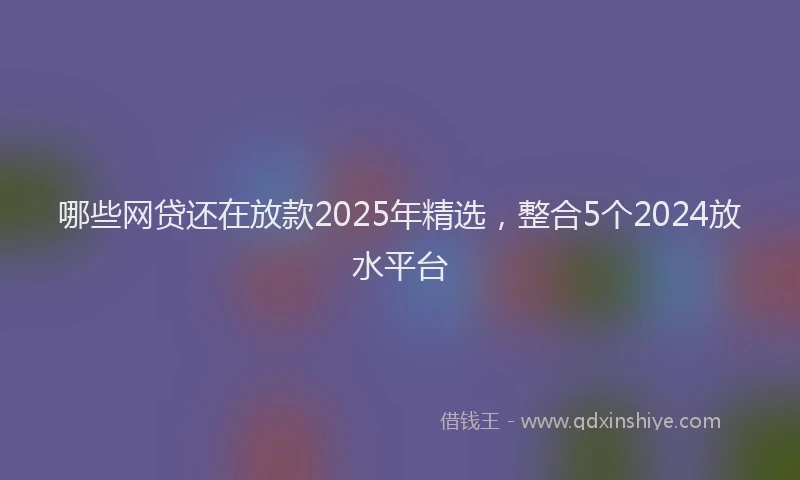 哪些网贷还在放款2025年精选，整合5个2024放水平台