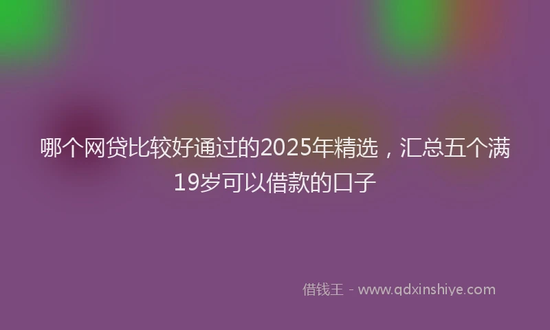 哪个网贷比较好通过的2025年精选，汇总五个满19岁可以借款的口子
