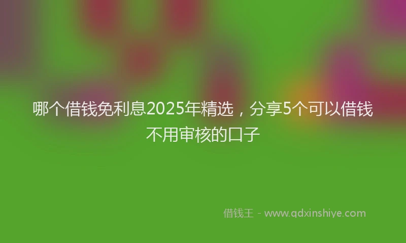 哪个借钱免利息2025年精选，分享5个可以借钱不用审核的口子
