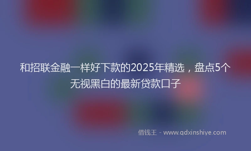 和招联金融一样好下款的2025年精选，盘点5个无视黑白的最新贷款口子
