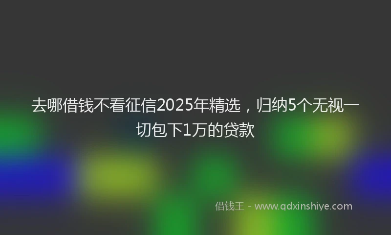 去哪借钱不看征信2025年精选，归纳5个无视一切包下1万的贷款