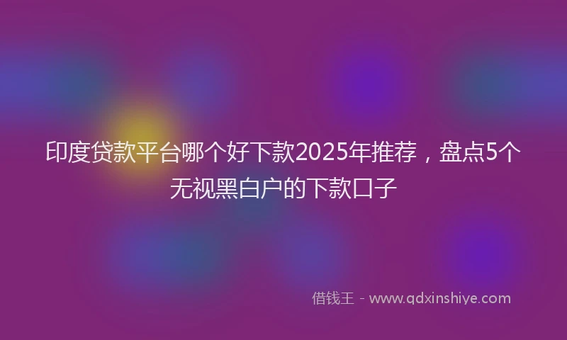 印度贷款平台哪个好下款2025年推荐，盘点5个无视黑白户的下款口子