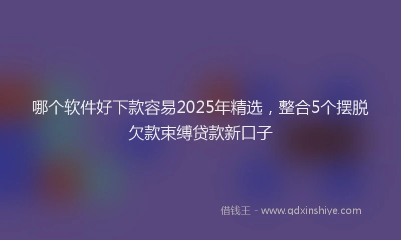 哪个软件好下款容易2025年精选，整合5个摆脱欠款束缚贷款新口子
