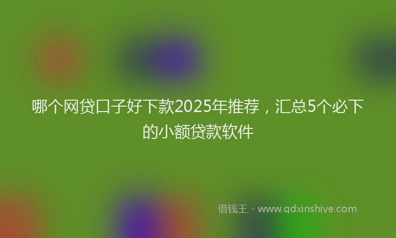 哪个网贷口子好下款2025年推荐，汇总5个必下的小额贷款软件
