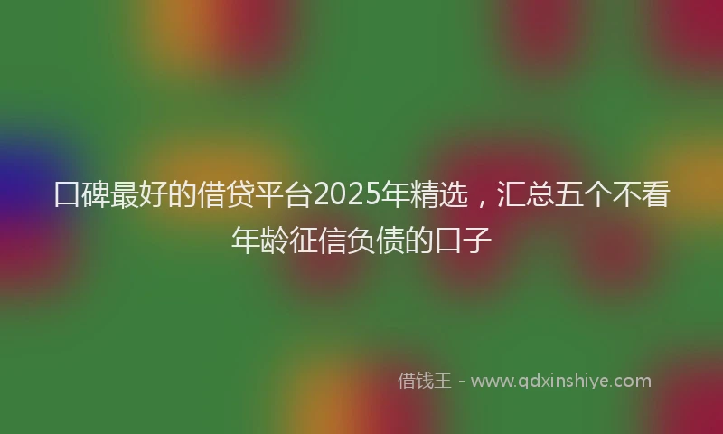口碑最好的借贷平台2025年精选，汇总五个不看年龄征信负债的口子