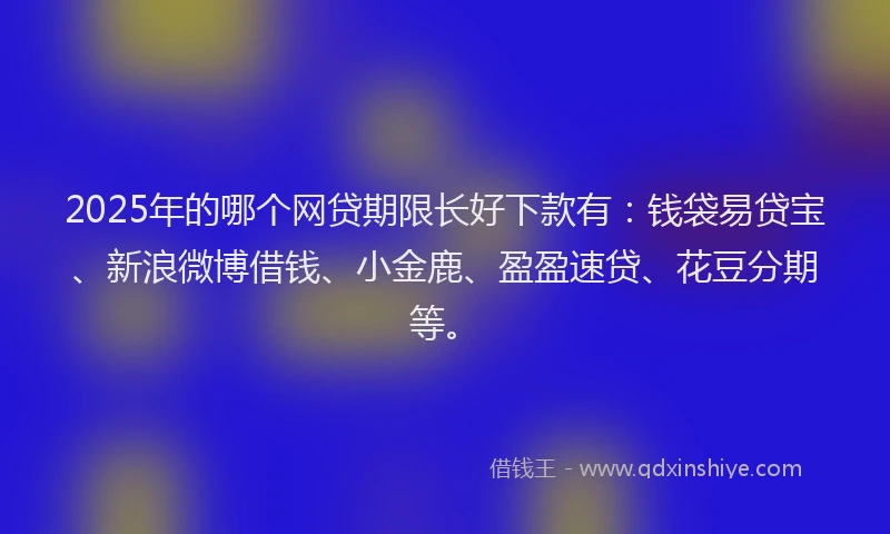 2025年的哪个网贷期限长好下款有：钱袋易贷宝、新浪微博借钱、小金鹿、盈盈速贷、花豆分期等。