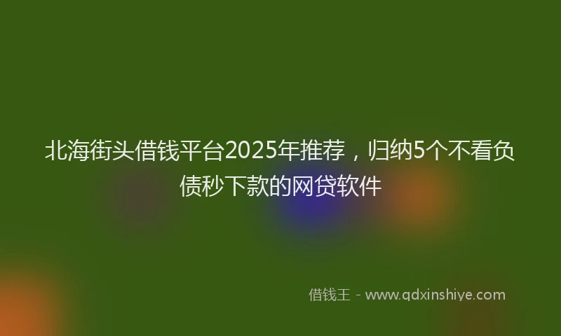 北海街头借钱平台2025年推荐，归纳5个不看负债秒下款的网贷软件