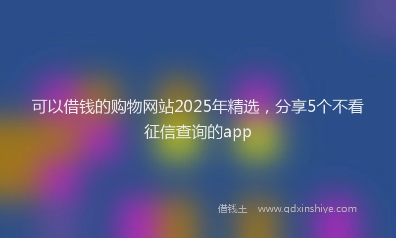 可以借钱的购物网站2025年精选，分享5个不看征信查询的app