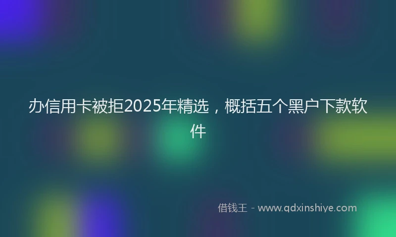 办信用卡被拒2025年精选，概括五个黑户下款软件