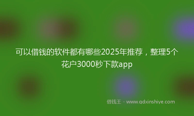 可以借钱的软件都有哪些2025年推荐，整理5个花户3000秒下款app