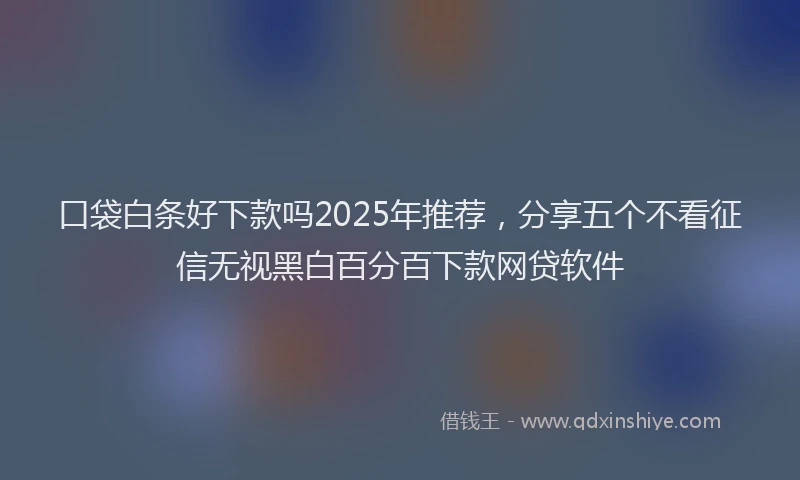 口袋白条好下款吗2025年推荐，分享五个不看征信无视黑白百分百下款网贷软件