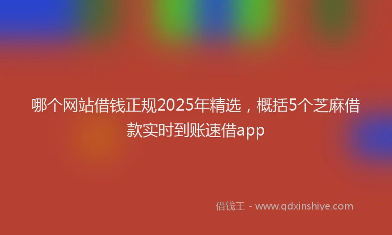 哪个网站借钱正规2025年精选，概括5个芝麻借款实时到账速借app