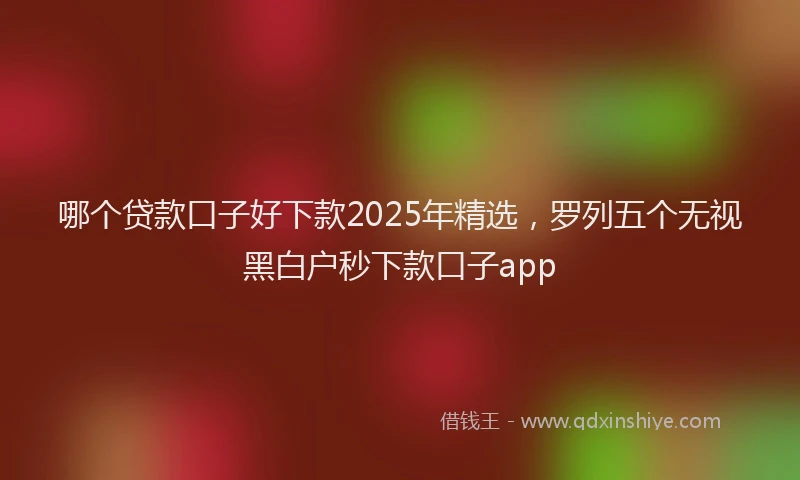 哪个贷款口子好下款2025年精选，罗列五个无视黑白户秒下款口子app