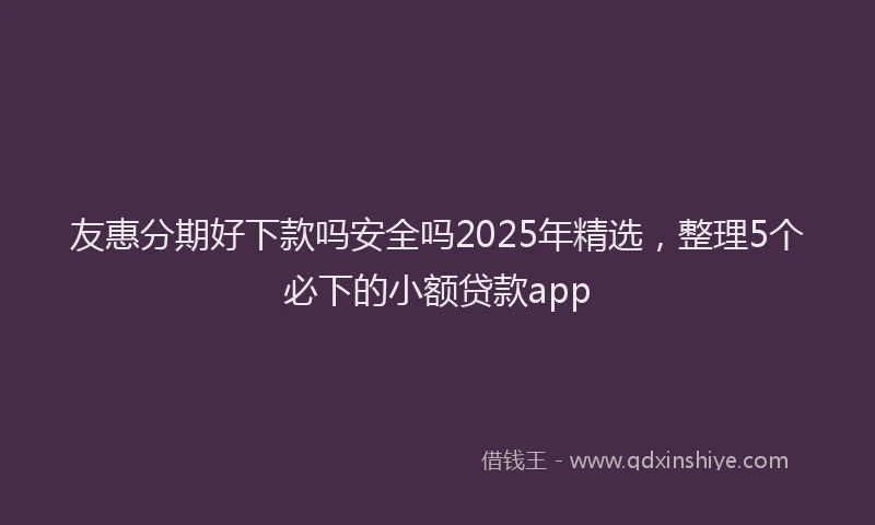 友惠分期好下款吗安全吗2025年精选，整理5个必下的小额贷款app
