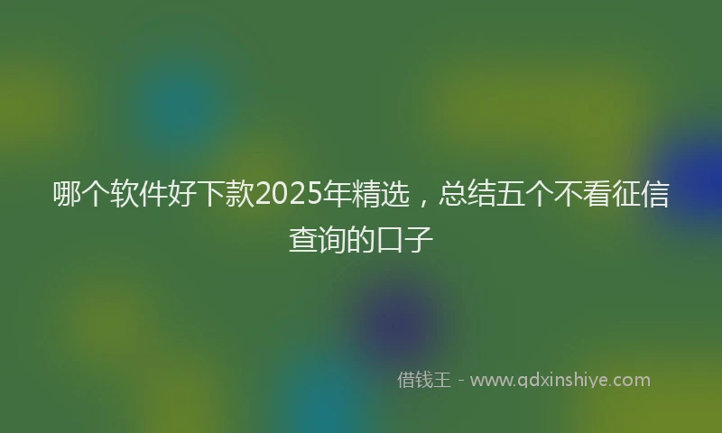 哪个软件好下款2025年精选，总结五个不看征信查询的口子