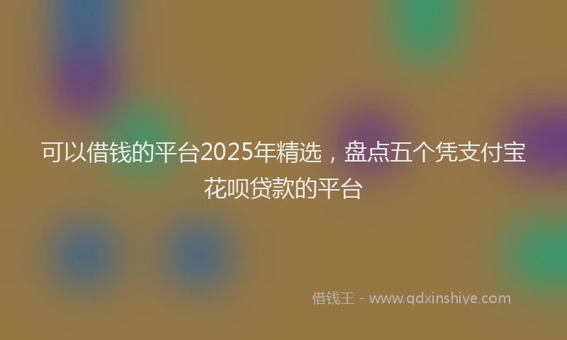 可以借钱的平台2025年精选，盘点五个凭支付宝花呗贷款的平台