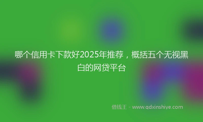 哪个信用卡下款好2025年推荐，概括五个无视黑白的网贷平台