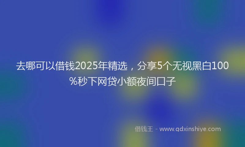 去哪可以借钱2025年精选，分享5个无视黑白100%秒下网贷小额夜间口子