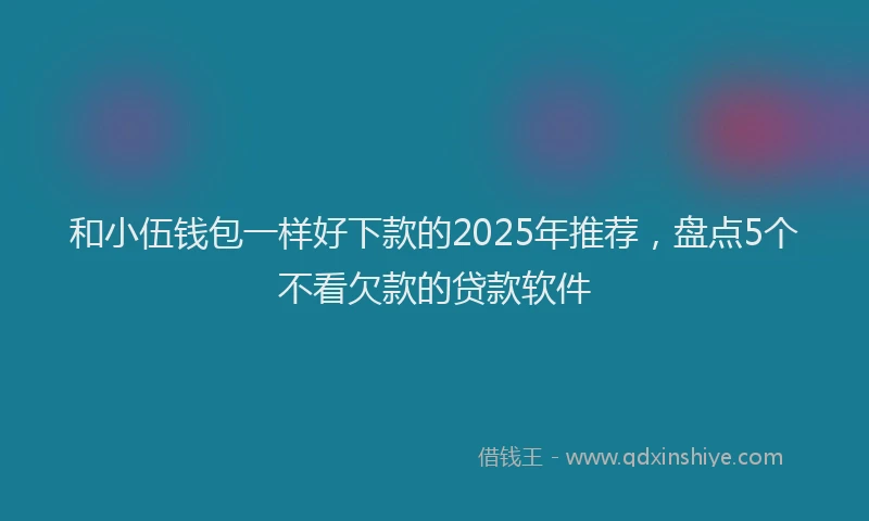 和小伍钱包一样好下款的2025年推荐，盘点5个不看欠款的贷款软件