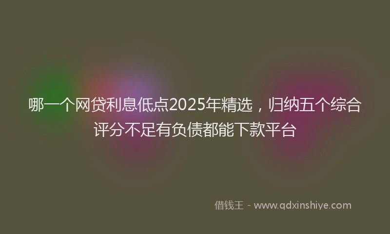 哪一个网贷利息低点2025年精选，归纳五个综合评分不足有负债都能下款平台