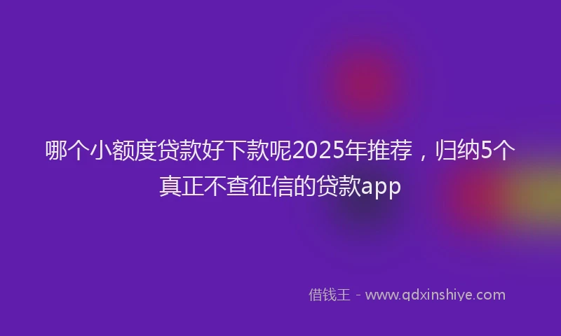 哪个小额度贷款好下款呢2025年推荐，归纳5个真正不查征信的贷款app