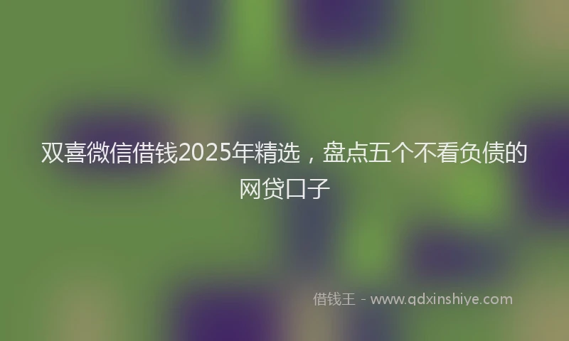 双喜微信借钱2025年精选，盘点五个不看负债的网贷口子
