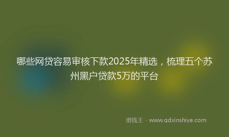 哪些网贷容易审核下款2025年精选，梳理五个苏州黑户贷款5万的平台