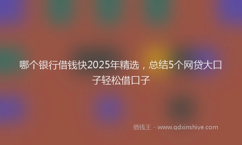 哪个银行借钱快2025年精选，总结5个网贷大口子轻松借口子