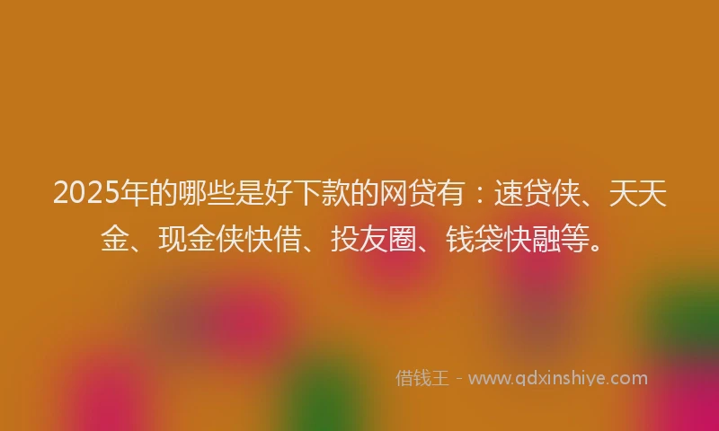 2025年的哪些是好下款的网贷有：速贷侠、天天金、现金侠快借、投友圈、钱袋快融等。