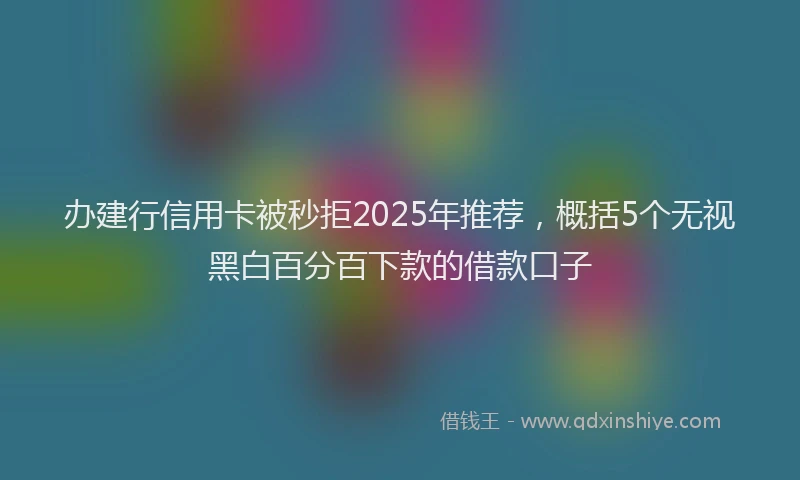 办建行信用卡被秒拒2025年推荐，概括5个无视黑白百分百下款的借款口子