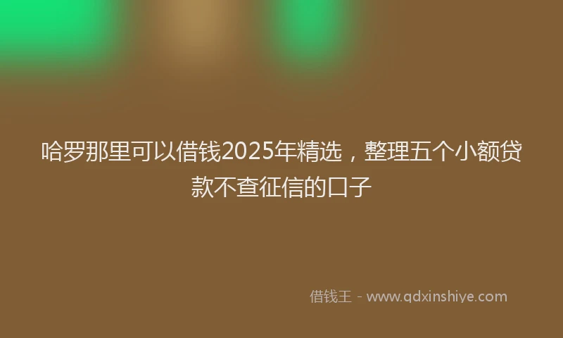 哈罗那里可以借钱2025年精选，整理五个小额贷款不查征信的口子